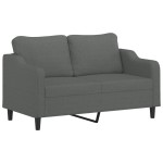 vidaXL Set de canapele cu perne, 2 piese, gri închis, textil vidaXL Set de canapele cu perne, 2 piese, gri închis, textil