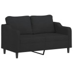 vidaXL Set de canapele cu perne, 2 piese, negru, textil vidaXL Set de canapele cu perne, 2 piese, negru, textil
