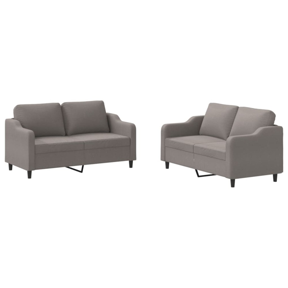 vidaXL Set de canapea cu perne, 2 piese, gri taupe, material textil