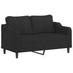 vidaXL Set de canapele cu perne, 3 piese, negru, textil