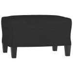 vidaXL Set de canapele cu perne, 3 piese, negru, textil