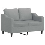 vidaXL Set de canapele cu perne, 2 piese, gri deschis, material textil vidaXL Set de canapele cu perne, 2 piese, gri deschis, material textil