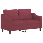 vidaXL Set canapea cu perne, 2 piese, roșu vin, material textil