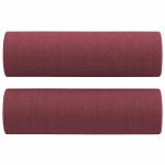 vidaXL Set canapea cu perne, 3 piese, roșu vin, material textil