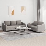 vidaXL Set de canapea cu perne, 2 piese, gri taupe, material textil vidaXL Set de canapea cu perne, 2 piese, gri taupe, material textil