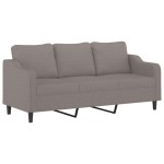 vidaXL Set de canapele cu perne, 2 piese, gri taupe, textil