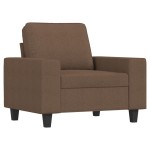 vidaXL Set de canapele, 3 piese, maro, textil vidaXL Set de canapele, 3 piese, maro, textil