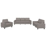 vidaXL Set de canapele, 3 piese, gri taupe, textil vidaXL Set de canapele, 3 piese, gri taupe, textil