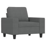 vidaXL Set de canapele, 4 piese, gri închis, material textil vidaXL Set de canapele, 4 piese, gri închis, material textil