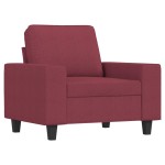 vidaXL Set de canapea, 4 piese, roșu vin, material textil