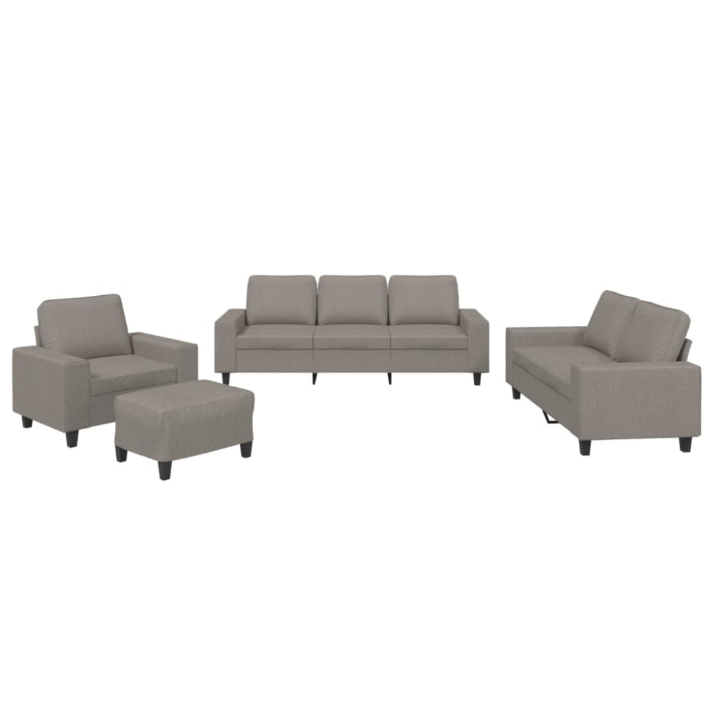 vidaXL Set de canapele, 4 piese, gri taupe, textil