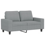 vidaXL Set de canapele, 2 piese, gri deschis, material textil
