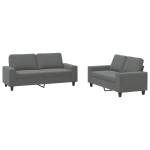 vidaXL Set de canapele, 2 piese, gri închis, material textil vidaXL Set de canapele, 2 piese, gri închis, material textil