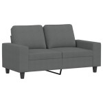 vidaXL Set de canapele, 2 piese, gri închis, material textil vidaXL Set de canapele, 2 piese, gri închis, material textil