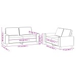 vidaXL Set de canapele, 2 piese, gri închis, material textil vidaXL Set de canapele, 2 piese, gri închis, material textil