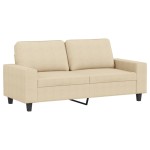 vidaXL Set de canapele, 2 piese, crem, material textil