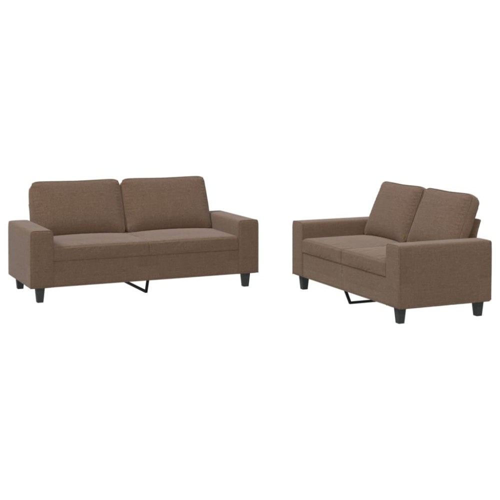 vidaXL Set de canapele, 2 piese, maro, textil