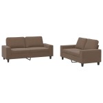 vidaXL Set de canapele, 2 piese, maro, textil vidaXL Set de canapele, 2 piese, maro, textil