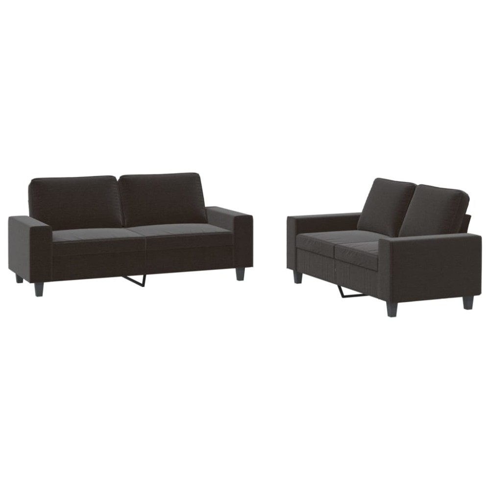 vidaXL Set de canapele, 2 piese, negru, material textil