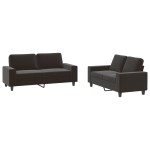 vidaXL Set de canapele, 2 piese, negru, material textil vidaXL Set de canapele, 2 piese, negru, material textil
