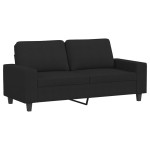 vidaXL Set de canapele, 2 piese, negru, material textil vidaXL Set de canapele, 2 piese, negru, material textil