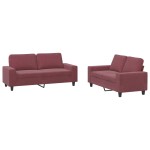 vidaXL Set de canapea, 2 piese, roșu vin, material textil vidaXL Set de canapea, 2 piese, roșu vin, material textil