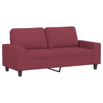 vidaXL Set de canapea, 2 piese, roșu vin, material textil vidaXL Set de canapea, 2 piese, roșu vin, material textil