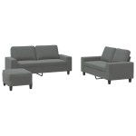 vidaXL Set de canapele, 3 piese, gri închis, textil vidaXL Set de canapele, 3 piese, gri închis, textil