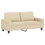 vidaXL Set de canapele, 3 piese, crem, material vidaXL Set de canapele, 3 piese, crem, material