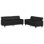 vidaXL Set de canapele, 2 piese, negru, piele ecologică vidaXL Set de canapele, 2 piese, negru, piele ecologică