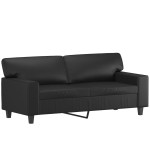 vidaXL Set de canapele, 2 piese, negru, piele ecologică vidaXL Set de canapele, 2 piese, negru, piele ecologică