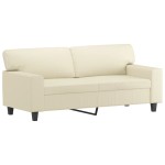 vidaXL Set de canapele, 2 piese, crem, piele ecologică vidaXL Set de canapele, 2 piese, crem, piele ecologică