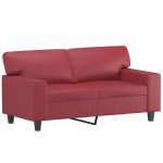 vidaXL Set de canapele, 2 piese, roșu vin, piele ecologică vidaXL Set de canapele, 2 piese, roșu vin, piele ecologică
