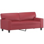 vidaXL Set de canapele, 2 piese, roșu vin, piele ecologică vidaXL Set de canapele, 2 piese, roșu vin, piele ecologică