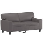 vidaXL Set de canapele, 3 piese, gri, piele ecologică vidaXL Set de canapele, 3 piese, gri, piele ecologică