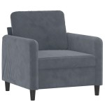 vidaXL Set de canapele, 3 piese, gri închis, catifea vidaXL Set de canapele, 3 piese, gri închis, catifea