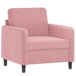 vidaXL Set de canapele, 3 piese, roz, catifea vidaXL Set de canapele, 3 piese, roz, catifea