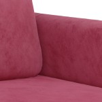 vidaXL Set de canapea, 3 piese, roșu vin, catifea vidaXL Set de canapea, 3 piese, roșu vin, catifea