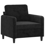 vidaXL Set de canapele, 3 piese, negru, catifea vidaXL Set de canapele, 3 piese, negru, catifea