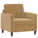 vidaXL Set de canapele, 3 piese, maro, catifea vidaXL Set de canapele, 3 piese, maro, catifea