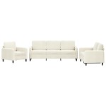 vidaXL Set de canapele, 3 piese, crem, catifea vidaXL Set de canapele, 3 piese, crem, catifea