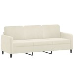 vidaXL Set de canapele, 3 piese, crem, catifea vidaXL Set de canapele, 3 piese, crem, catifea