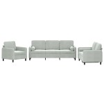 vidaXL Set de canapele, 3 piese, cu perne, gri deschis, catifea vidaXL Set de canapele, 3 piese, cu perne, gri deschis, catifea