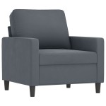 vidaXL Set canapea cu perne, 3 piese, gri închis, catifea vidaXL Set canapea cu perne, 3 piese, gri închis, catifea