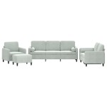 vidaXL Set canapea cu perne, 4 piese, gri deschis, catifea