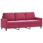 vidaXL Set canapele cu perne, 4 piese, roșu vin, catifea vidaXL Set canapele cu perne, 4 piese, roșu vin, catifea