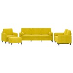vidaXL Set de canapele cu perne, 4 piese, galben, catifea vidaXL Set de canapele cu perne, 4 piese, galben, catifea
