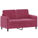 vidaXL Set canapele, 2 piese, roșu vin, catifea