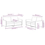 vidaXL Set canapea 2 piese, negru, catifea