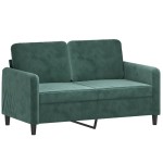 vidaXL Set canapea cu perne, 3 piese, verde închis, catifea